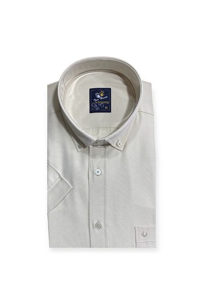 Sadık Collection Ανδρικό κοντομάνικο υφασμάτινο πουκάμισο Oxford με δύο χέρια μεγάλου μεγέθους με τσέπες 822