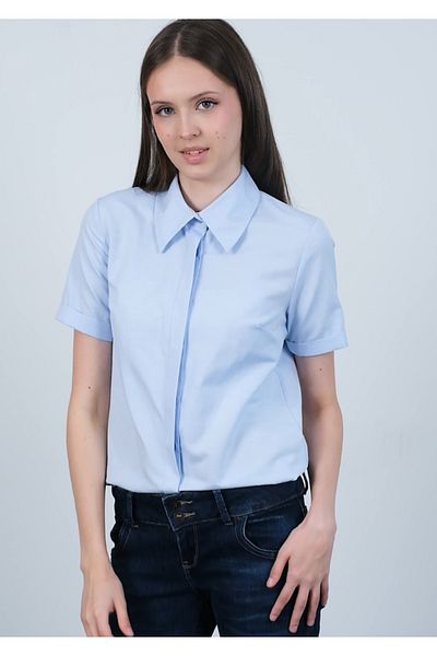 PERA MODA Cămașă cu mânecă scurtă din țesătură popelin cu nasturi ascunși