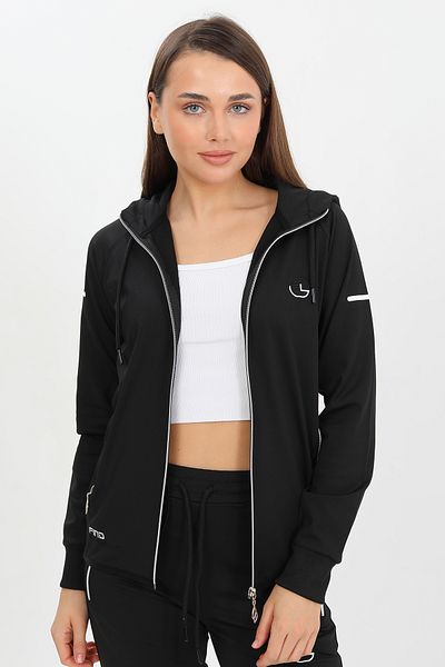 Fors Life Women's Stylish 2-Piece Set Tracksuit Set with Hood, Black