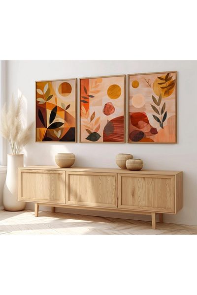 Dekorsiahome 3 Pcs Wood Frame Living Room Hall Kitchen Table Set Set3005
