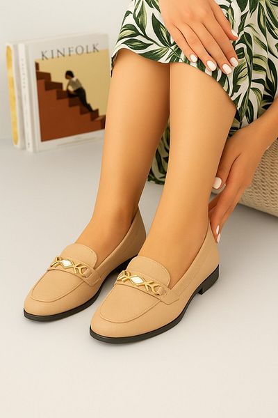 HKM shoes Women's Full Orthopedic Buckle Detailed Daily Classic Ballerina Shoes