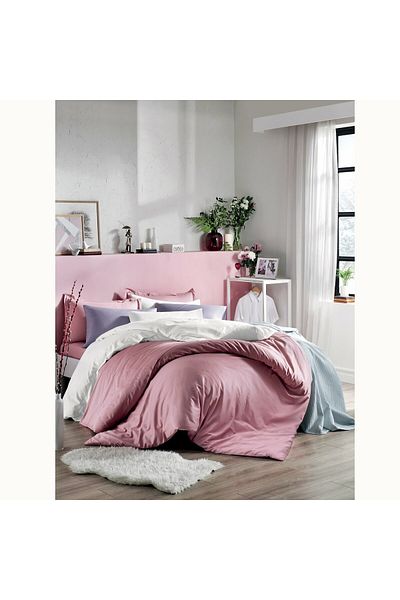 Linens Husă de pilota dublă din satin de bumbac Mix&match Albastru