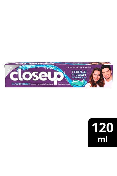 Closeup Triple Fresh Formula Gel Eucalyptus Freeze Toothpaste 120 ml Long-lasting Fresh Breath & Clean
