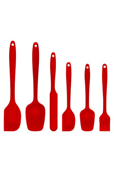 SUMO Margo Heat Resistant Fireproof Non-Stick Silicone Spatula Set 6 Pieces Red