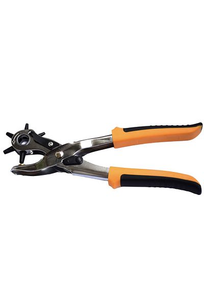 PUFO Clește perforator cu 6 capete rotative pentru curea, negru/portocaliu