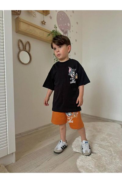 RAPAPA Boy's Short Sleeve Summer Bottom Top Shorts Set 1206t