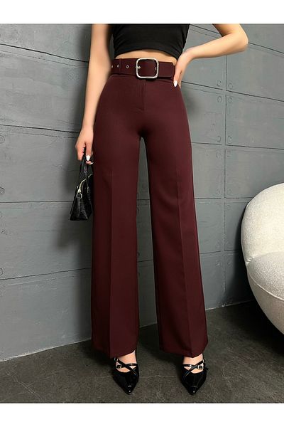 Leo Ferre Brown Belted Palazzo Pants