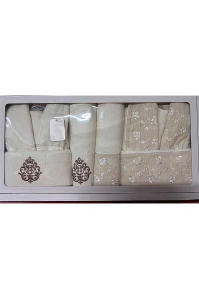 Bayev Set halate de baie Zeina 6 piese Dowry - Set de familie cu detalii elegante