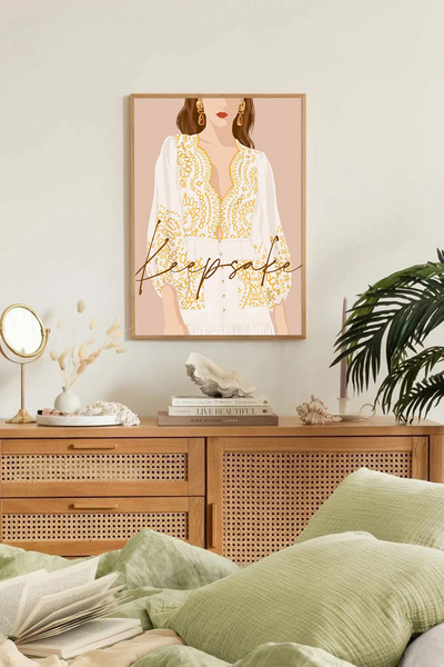 Dekorsiahome Jednodijelna slika sa drvenim okvirom za dnevnu sobu, hodnik i k...