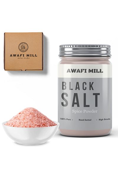 AWAFI MILL Himalayan Black Salt Powder | Kala Namak - Bottle of 100 gram / 3.5 Oz