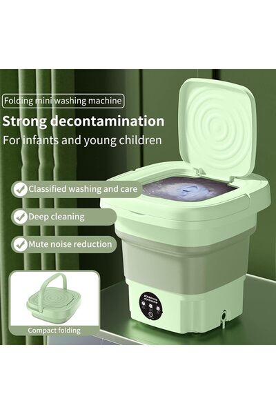 Primo Plus Portable Mini Folding Clothes Washing Machine 8 L ,Washing Machine, Suitable for Travelling, Camping