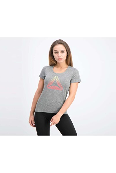 Reebok Women Running Reflective Tee, Grey and Black