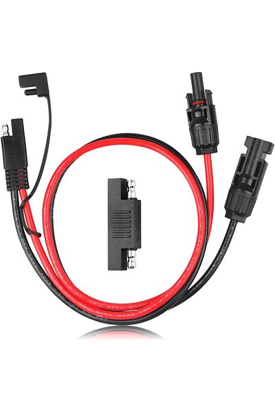 Paekq Cablu adaptor de la panou solar la SAE Paekq, metal/PVC, roșu/negru, 68 cm