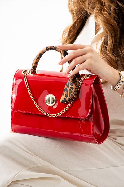 Extra Shoes İstanbul Women's Red Patent Leather Cover Shawl Strap Bag