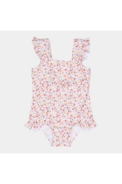 Little Dutch - Girls' UV Protection Swimwear, Summer Flowers, Size 98-104
