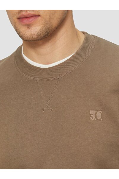 s.Oliver Men's simple blouse made of cotton and viscose blend, Regular fit, Brown, S