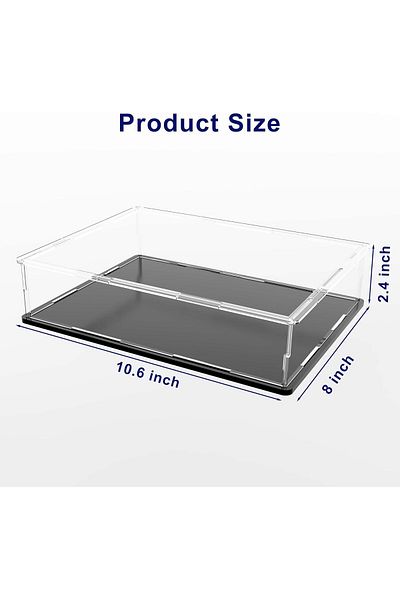 Generic خزانة عرض كتب، 10.6×8×2.4 بوصة، مصنوعة من الأكريليك الشفاف بقاعدة سوداء غير لامعة