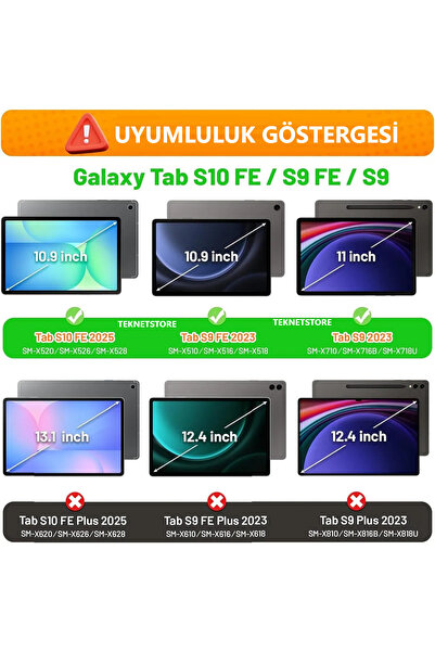 TEKNETSTORE Galaxy Tab S9 Fe/s10 Fe/S10 Lite 10.9 Kılıf Akıllı Smart Uyku Modlu Standlı Arkası Renkli Kapak