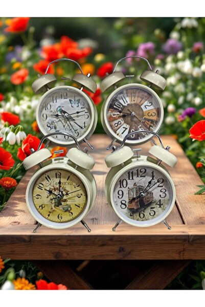 NBZ GİFT Masa Saati Çalar Saat Krem Büyük Boy Işıklı