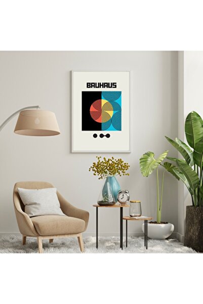 PRYDESIGN Σετ 3 ζωγραφικών τοίχων με κορνίζα Bauhaus Night Darkness