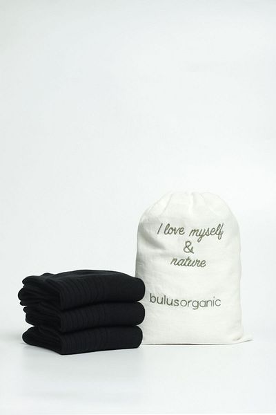 Buluş Organik 3-Piece Black, Navy Blue, Brown 100% Cotton Combed Cotton Socks (Extra Sweat Absorbent)