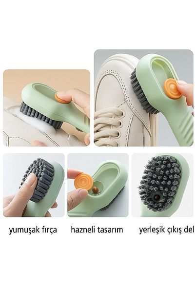 Home Shoe Cleaning Brush with Soap Tank - Multi-Purpose Soft Bristle Brush