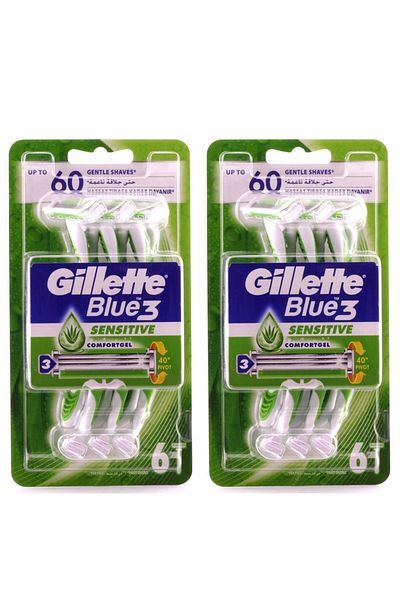 Gillette Blue 3 - 6 Pcs Sensitive x 2 pcs