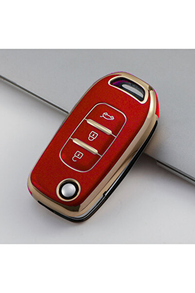 Choice1 حافظة مفاتيح سيارة من البولي يوريثان الحراري باللون الأحمر، حافظة مفا...