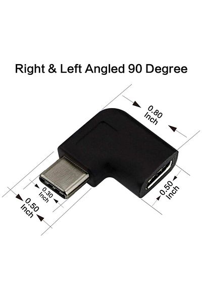 Oxsubor Set Of 2 Usb C Female To Usb C Male Adapters, Metal/plastic, Black/silver