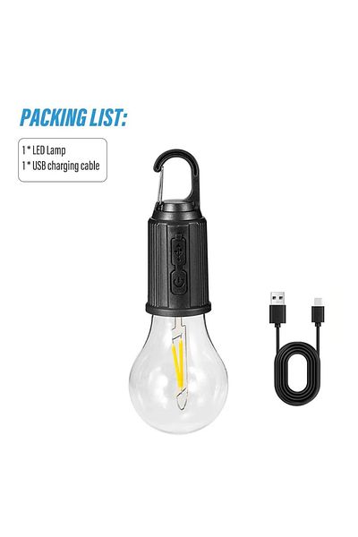 Choice A Outdoor USB Rechargeable LED Lamp Bulbs High Brightness Emergency Light Hook Up Camping Fishing P.