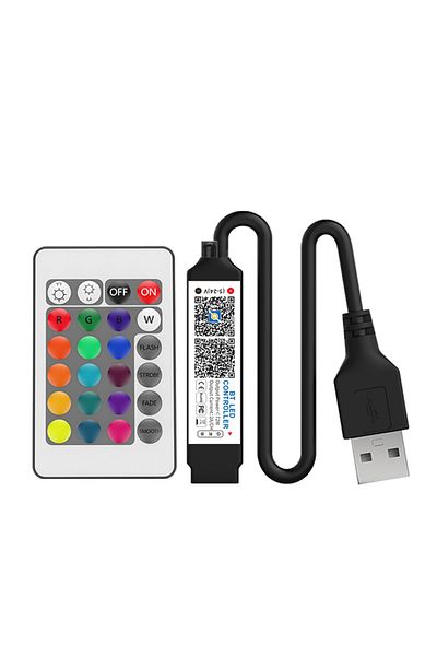 Choice 24 keys USB5V Bluetooth RGB LED Strip Controller with 24Keys IR Remote Dimmer Music Phone APP Contro
