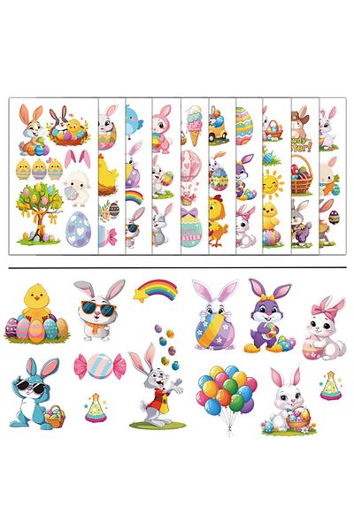 Choice 10pcs 10pcs Creative Easter Face Stickers Festival Student Games Activity Arm Tattoo Stickers Decora
