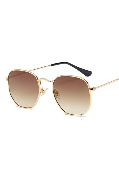 Choice AS gradient tea Men Sunglases Hexagon Sun glasses NEW Women Metal Fram...