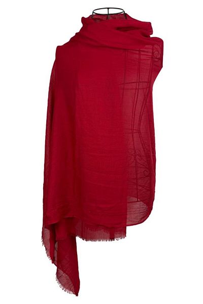 DACSHOP Women's scarf, plain 25V, red 180 x 95 cm