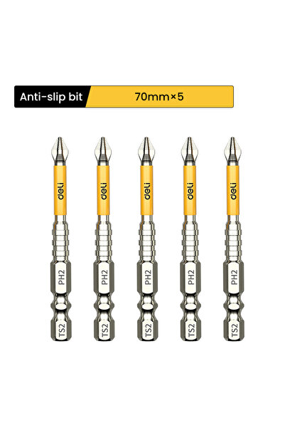 Choice5 Deli 5pcs 70mm Non-slip PH2 Magnetic Batch Head Cross Screwdriver Har...