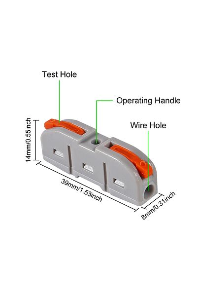 Choice 34pcs Wire Connectors1 To 1 Inline Electrical Lever Wire Connectors Nuts Push-in Quick Conductor Com