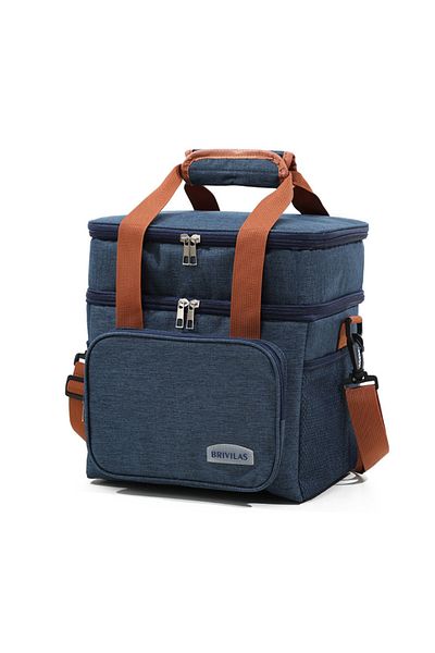 Choice Tibetan Blue Large Capacity Double-layer Insulated Lunch Bag Cooler Tote Organizer For Picnics Outdo