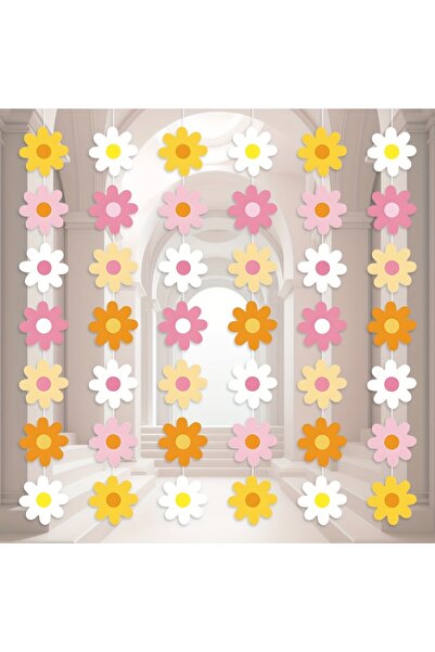 Choice زينة حفلات بوهو بيضاء من زهور الأقحوان، أكاليل ورقية رائعة من زهور الأ...