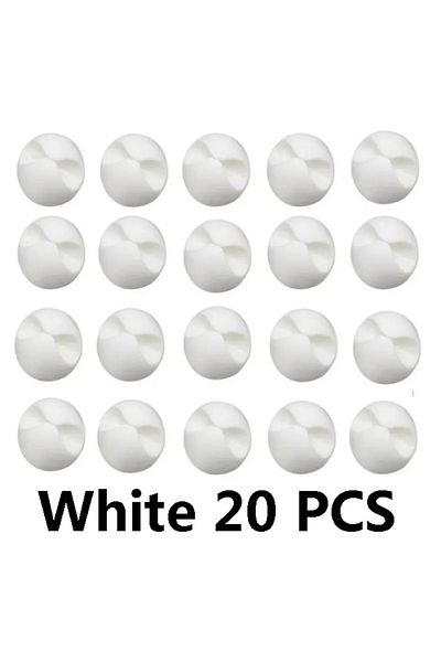 Choice WHITE 20PCS Cable Clip Winder Organizer Round Charger Cord Clips Desk Tidy Management Wire Adhesive