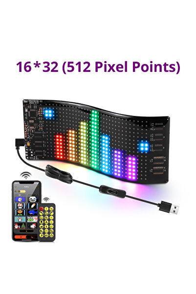 Choice 16 × 32 مصباح LED 7 × 17 سم 5 فولت USB شاشة LED لافتة إعلانية متحركة م...