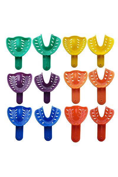 Choice 1 Set Piorpoy 12 Pcs/set Dental Impression Trays Autoclavable For Adult And Children Plastic Teeth H