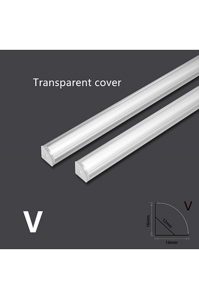 Choice V transparent cover 5pcs Aluminum Profile Channel Holder for LED Strip Light Bar, Cabinet Lamp, Kitc