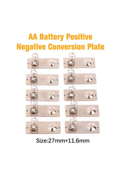 Choice 10pcs 27 * 11.6mm - + Replacement Metal Batteries Spring Contact Plate Silver Unidirectional slot...