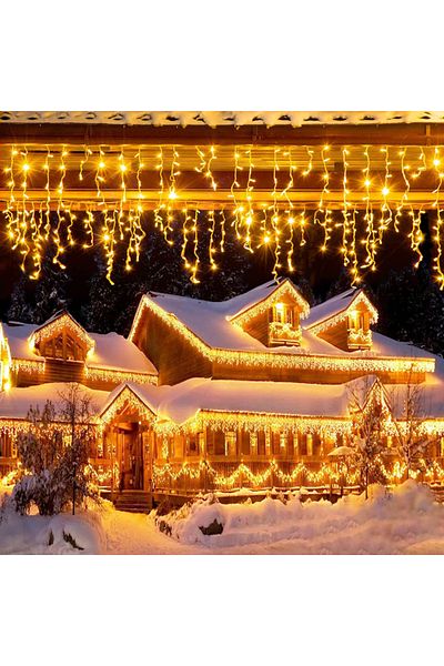 Choice EU Plug-4x0.6M Warm lights 4x0.6m LED Fairy String Curtain Lights Outdoor Street Garland on the hous