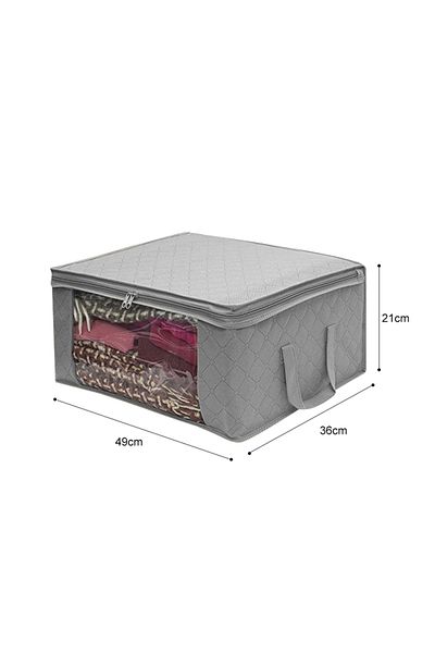 Choice Gray 1pc 1/3/pcs Large Capacity Clothing Storage Box Folding Non Woven Fabric Quilts Clothes Organiz