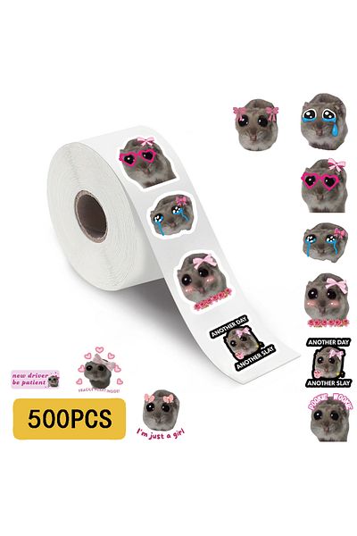 Choice 500PCS 500PCS Sad Hamster Stickers Graffiti Nostalgia Stationery Vintage DIY Scrapbook Laptop Luggag