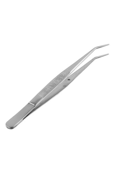 Choice Stainless Steel Tweezers With Curved Pointed Nail Art Tweezers For Picking Rhinestones 15.3cm Med...