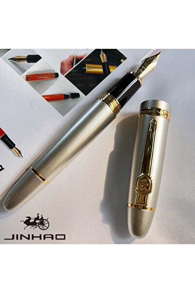 Choice قلم حبر جاف جينهاو 159 بتصميم كلاسيكي وحواف فضية من إيريديوم للأعمال، ...