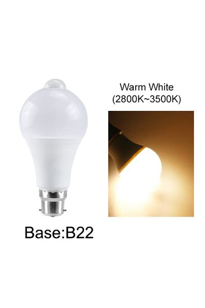 Choice 12W B22 Warm White PIR Motion Sensor Light Bulbs E27 12W 15W 18W 20W LED Lamp Auto Smart Infrared B2