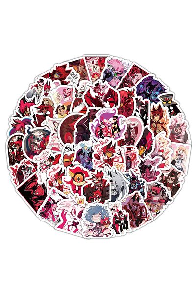 Choice 100pcs Anime Hazbin Hotel Waterproof Graffiti Stickers For Helmet Bicycle Hand Account Pencil Cas...